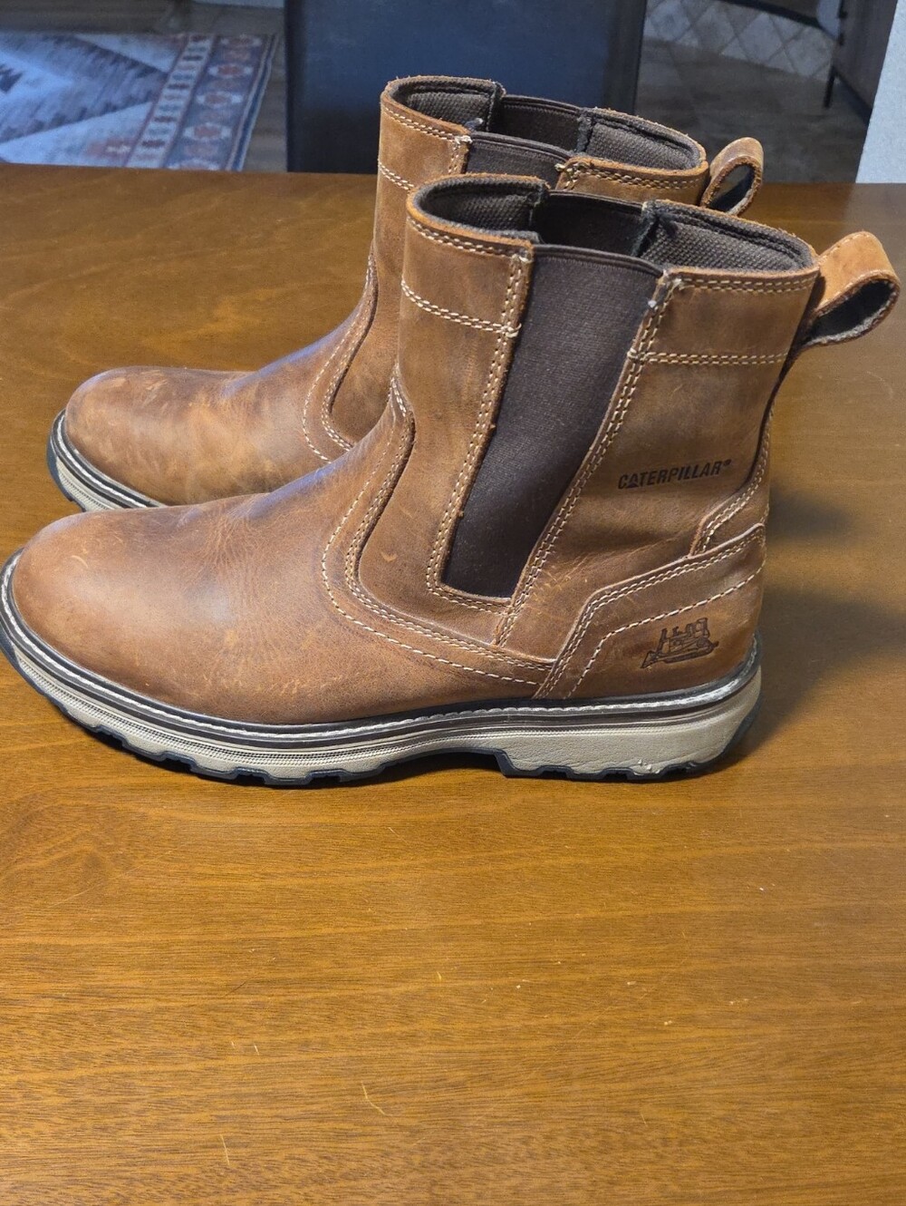 Caterpillar Brown Slip-On Work Boots Size 11.5 *only worn 2x
